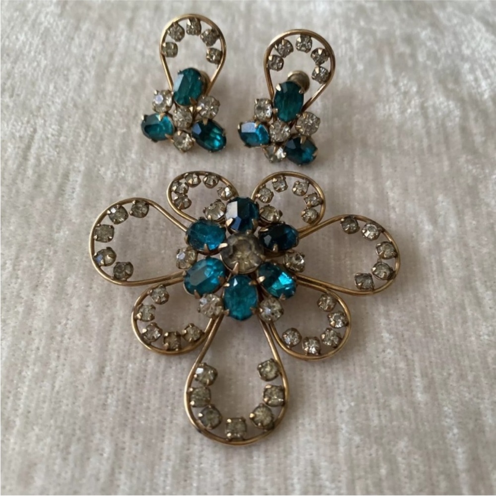 Vintage Brooch And Earrings Set Harper 1/20 12K